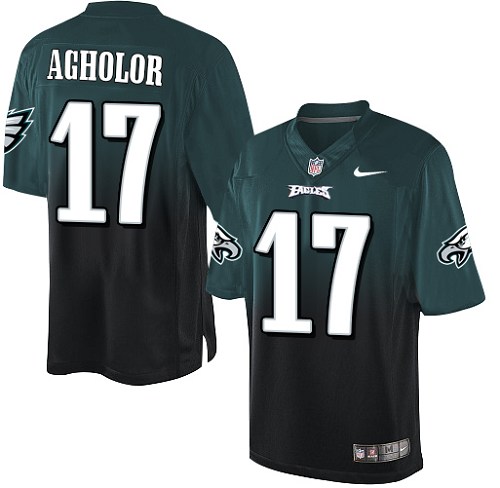 Men's Elite Nelson Agholor Nike Jersey Midnight Green/Black - #17 Fadeaway NFL Philadelphia Eagles